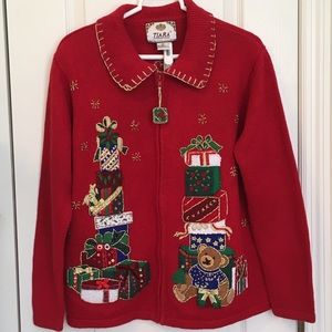 TIARA fun embellished Christmas sweater women’s m